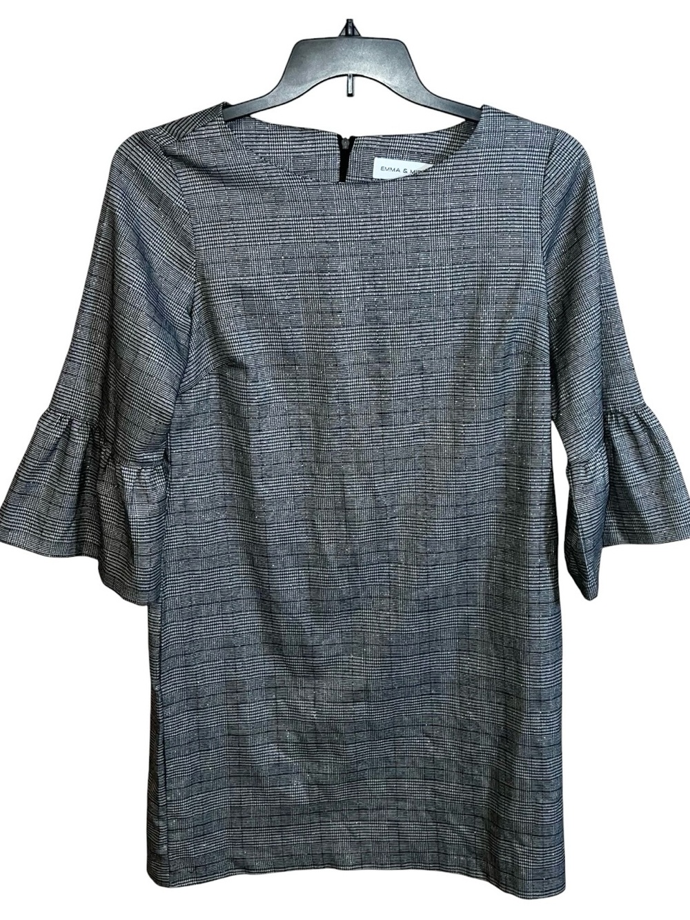 Emma & Michele 3/4 Sleeve Dress Women’s 8 Black Grey Style# 101437